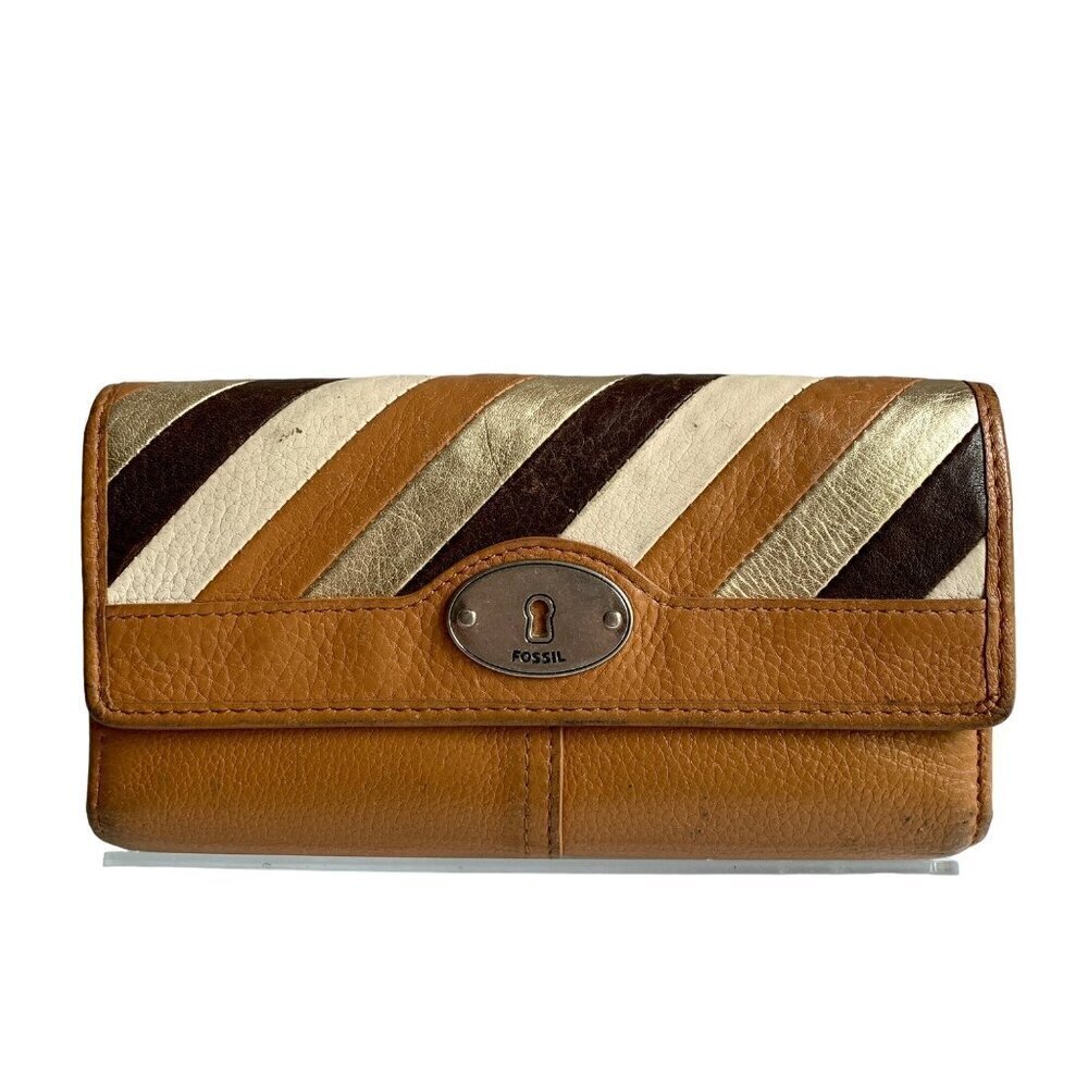 Fossil Marlow Flap Clutch Neutral Stripe SL4981558 Used